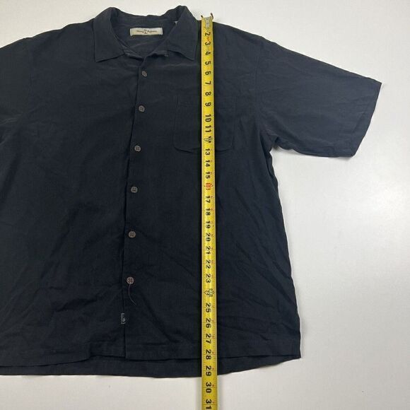 VTG Tommy Bahama Shirt Mens Large Black Silk Button Up Camp Hawaiian Beach Fish0 - Picture 5 of 8